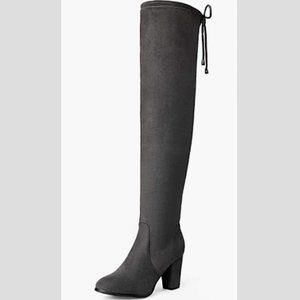 Gray Over the Knee Boots 8.5